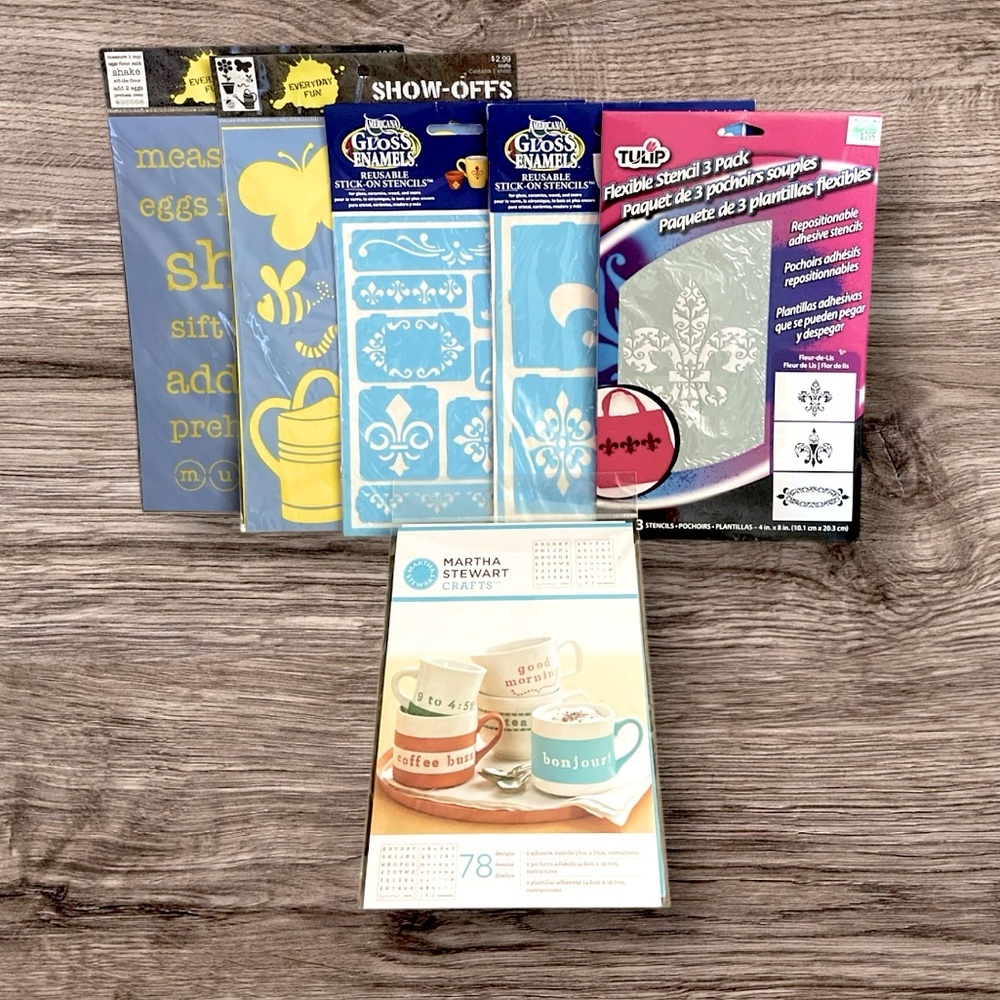 NIP Lot of 6 Arts & Craft Assorted Stencils